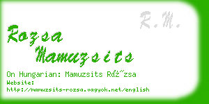 rozsa mamuzsits business card